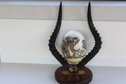 Ostrich Egg & Antelope Horn