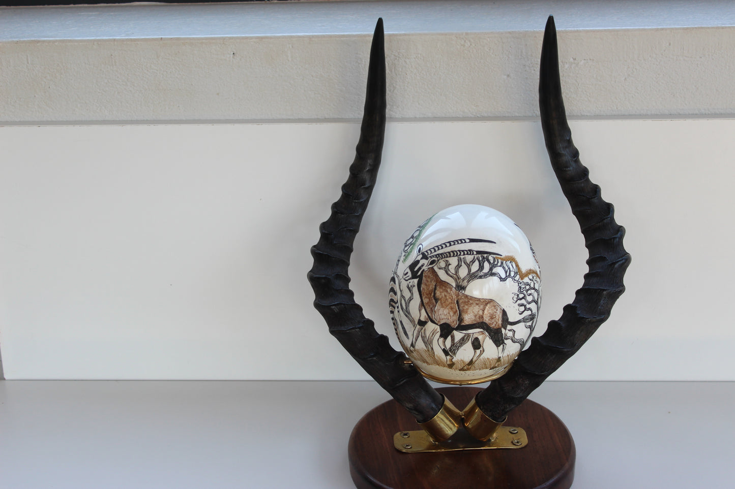 Ostrich Egg & Antelope Horn