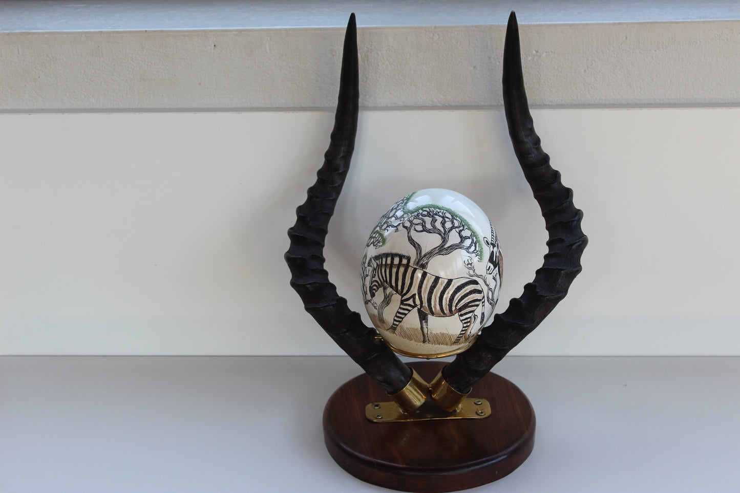 Ostrich Egg & Antelope Horn