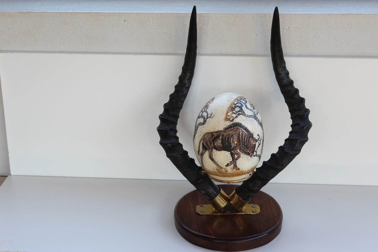 Ostrich Egg & Antelope Horn